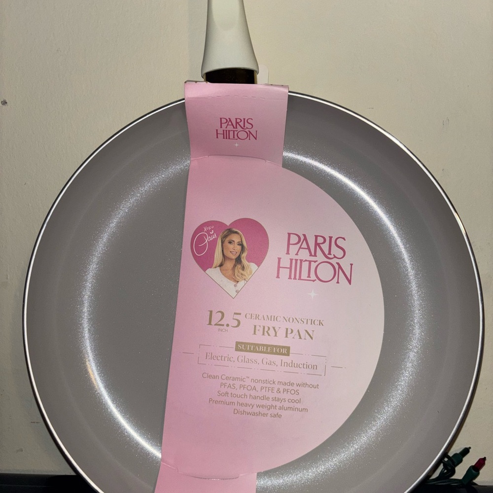 Paris Hilton Pink and Silver Ceramic Nonstick Fry Pan
